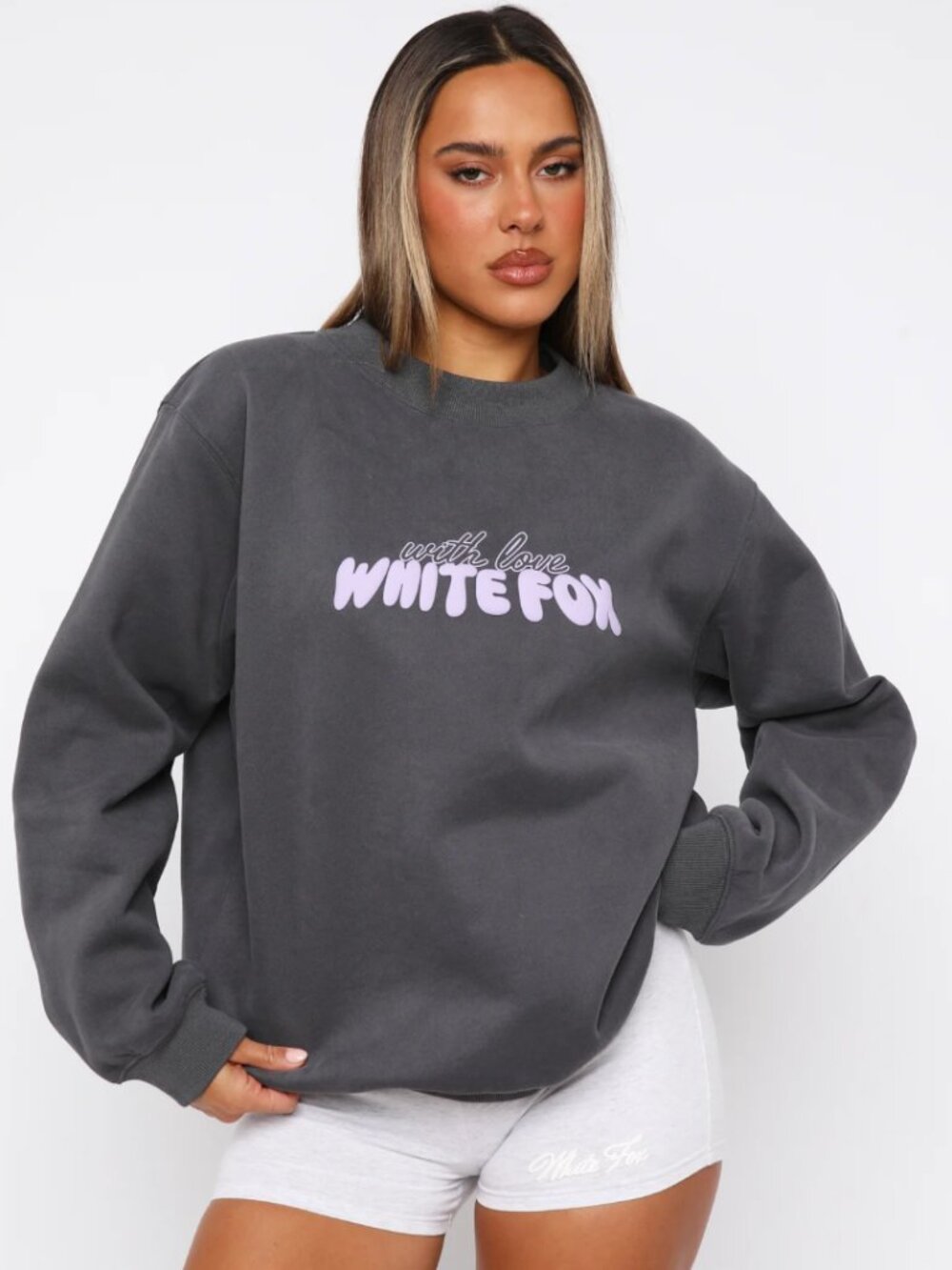 Whitefox With Love Forever Oversized Crewneck Sweatshirt Volcanic - Size M/L